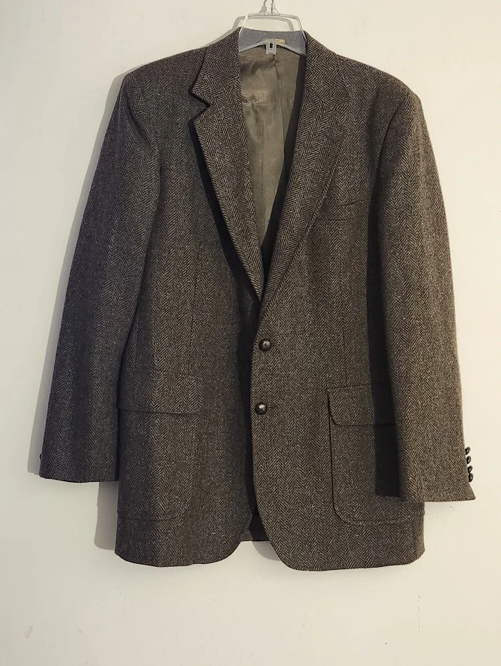 Vintage Imperial by Haggar Herringbone Wool Sport Coat Blazer Size :42L